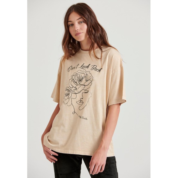 Γυναικείο t-shirt FUNKY BUDDHA FBL010-110-04 μπεζ