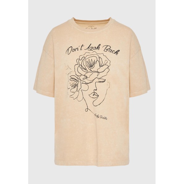 Γυναικείο t-shirt FUNKY BUDDHA FBL010-110-04 μπεζ Γυναικεία