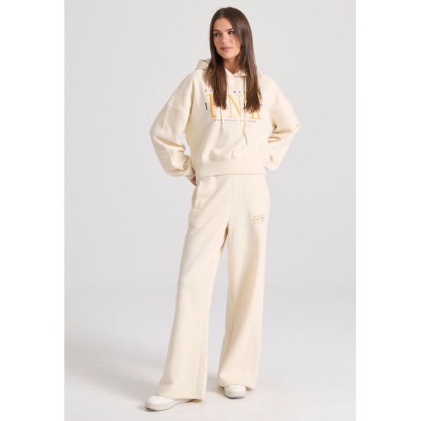 Γυναικείο παντελόνι φόρμας FUNKY BUDDHA FBL010-106-02 εκρού Γυναικεία
