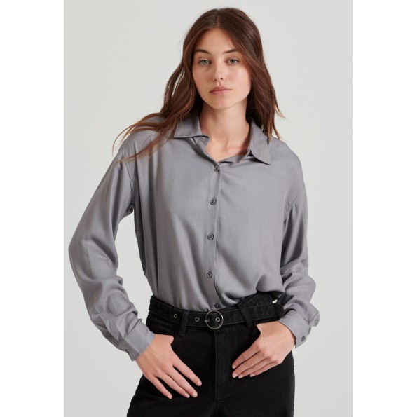 Γυναικείο πουκάμισο FUNKY BUDDHA FBL010-100-05 γκρι