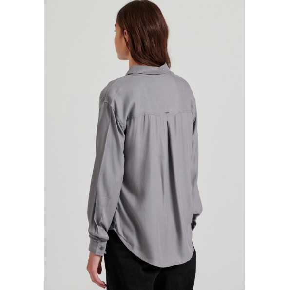 Γυναικείο πουκάμισο FUNKY BUDDHA FBL010-100-05 γκρι Γυναικεία