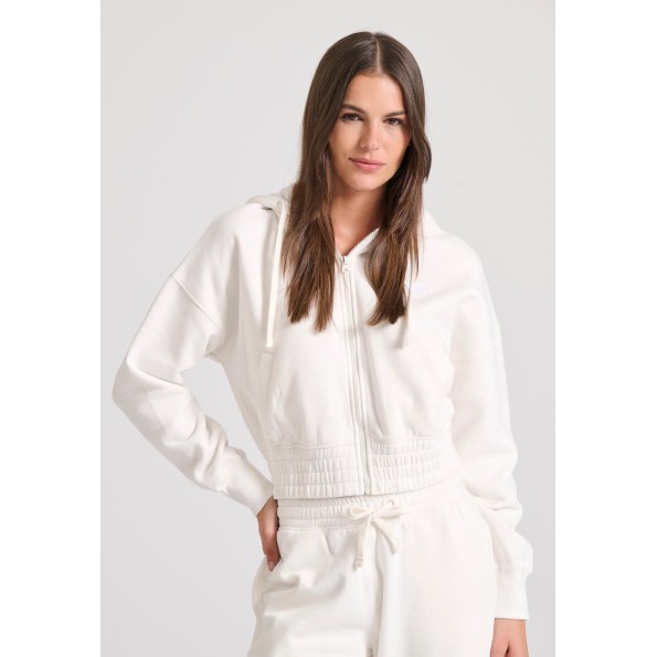 Γυναικεία φούτερ ζακέτα FUNKY BUDDHA FBL010-127-06 λευκή