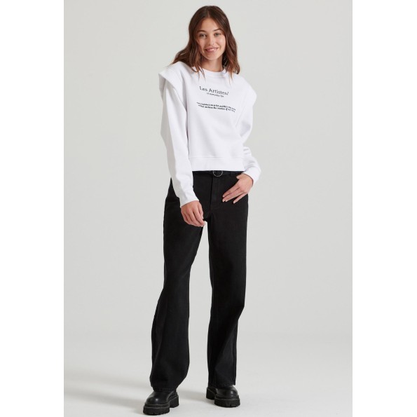 Γυναικεία φούτερ μπλούζα FUNKY BUDDHA FBL010-132-06 λευκή Γυναικεία