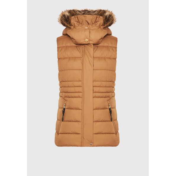 Γυναικείο αμάνικο μπουφάν FUNKY BUDDHA FBL010-102-01 καφέ Γυναικεία