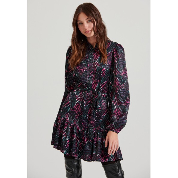 Γυναικείο mini φόρεμα FUNKY BUDDHA FBL010-125-13 εμπριμέ