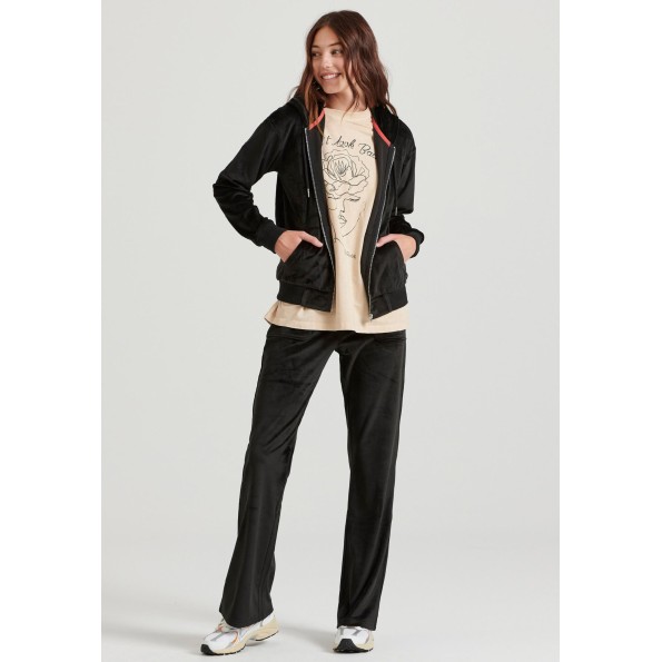 Γυναικείο βελουτέ παντελόνι φόρμας FUNKY BUDDHA FBL010-100-02 μαύρο Γυναικεία