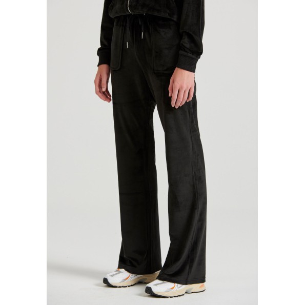 Γυναικείο βελουτέ παντελόνι φόρμας FUNKY BUDDHA FBL010-100-02 μαύρο Γυναικεία