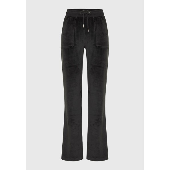 Γυναικείο βελουτέ παντελόνι φόρμας FUNKY BUDDHA FBL010-100-02 μαύρο Γυναικεία