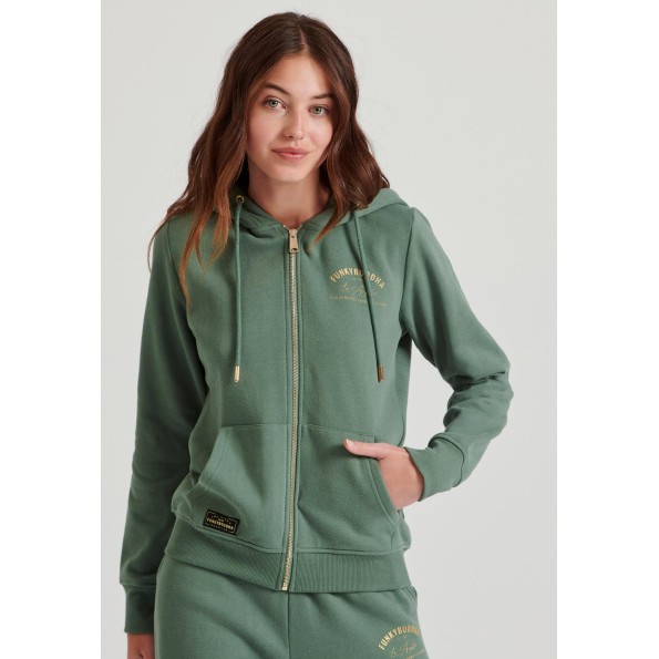 Γυναικεία φούτερ ζακέτα FUNKY BUDDHA FBL010-106-06 πράσινη