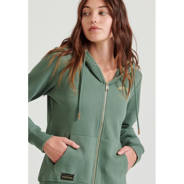 Γυναικεία φούτερ ζακέτα FUNKY BUDDHA FBL010-106-06 πράσινη Γυναικεία