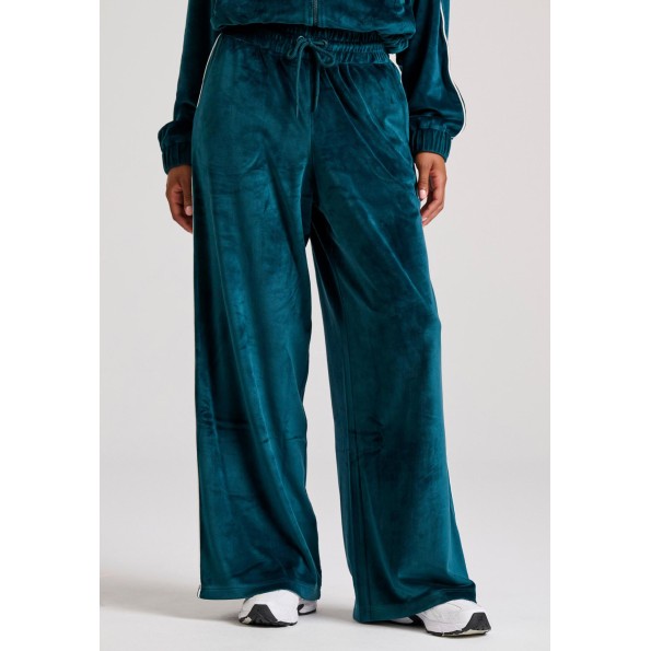 Γυναικείο βελουτέ παντελόνι φόρμας FUNKY BUDDHA FBL010-102-02 πετρόλ