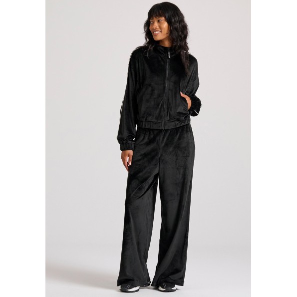 Γυναικεία βελουτέ ζακέτα FUNKY BUDDHA FBL010-101-06 μαύρη Γυναικεία