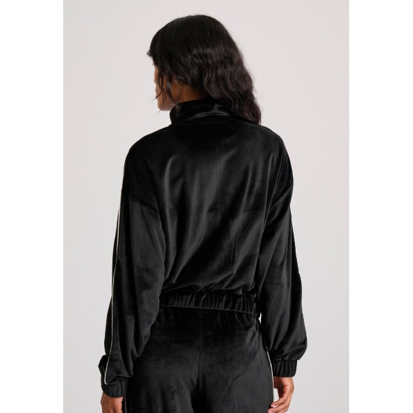 Γυναικεία βελουτέ ζακέτα FUNKY BUDDHA FBL010-101-06 μαύρη Γυναικεία