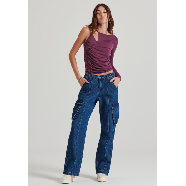 Γυναικείο top FUNKY BUDDHA FBL010-102-17 μοβ Γυναικεία