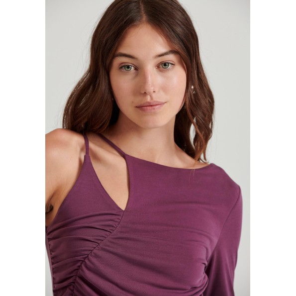 Γυναικείο top FUNKY BUDDHA FBL010-102-17 μοβ Γυναικεία