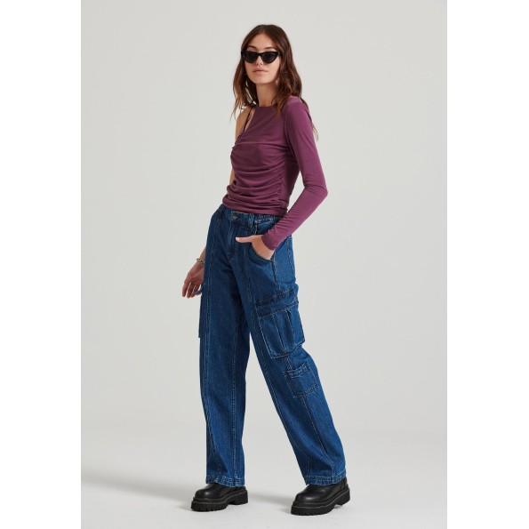 Γυναικείο top FUNKY BUDDHA FBL010-102-17 μοβ Γυναικεία