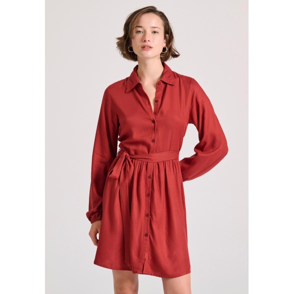 Γυναικείο σεμιζιέ mini φόρεμα FUNKY BUDDHA FBL010-131-13 κόκκινο