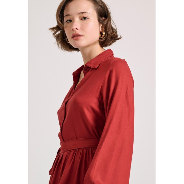 Γυναικείο σεμιζιέ mini φόρεμα FUNKY BUDDHA FBL010-131-13 κόκκινο Γυναικεία