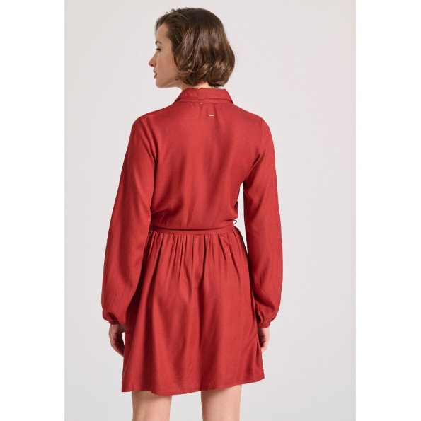 Γυναικείο σεμιζιέ mini φόρεμα FUNKY BUDDHA FBL010-131-13 κόκκινο Γυναικεία