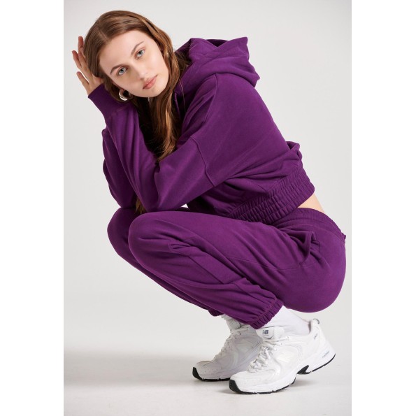 Γυναικείο παντελόνι φόρμας FUNKY BUDDHA FBL010-107-02 μοβ Γυναικεία