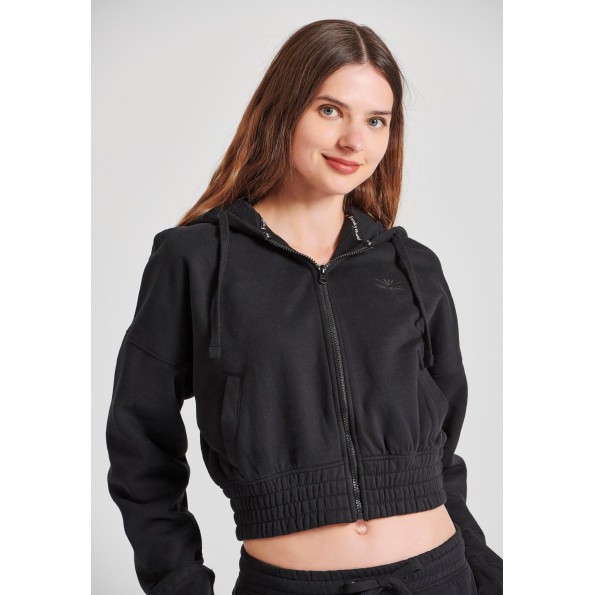 Γυναικεία φούτερ ζακέτα FUNKY BUDDHA FBL010-127-06 μαύρη