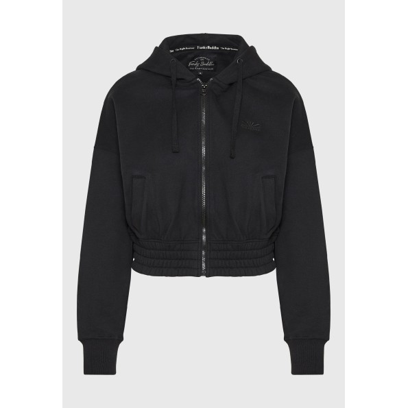 Γυναικεία φούτερ ζακέτα FUNKY BUDDHA FBL010-127-06 μαύρη Γυναικεία