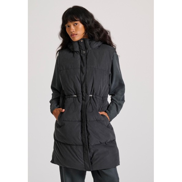 Γυναικείο αμάνικο puffer μπουφάν FUNKY BUDDHA FBL010-113-01 μαύρο
