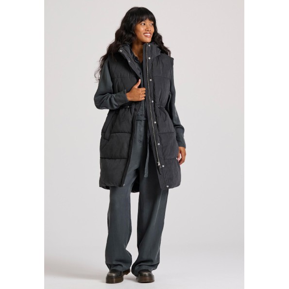 Γυναικείο αμάνικο puffer μπουφάν FUNKY BUDDHA FBL010-113-01 μαύρο Γυναικεία