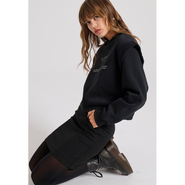 Γυναικεία mini φούστα FUNKY BUDDHA FBL010-118-14 μαύρη Γυναικεία