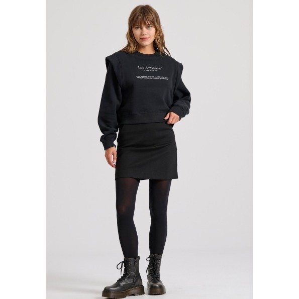 Γυναικεία mini φούστα FUNKY BUDDHA FBL010-118-14 μαύρη Γυναικεία