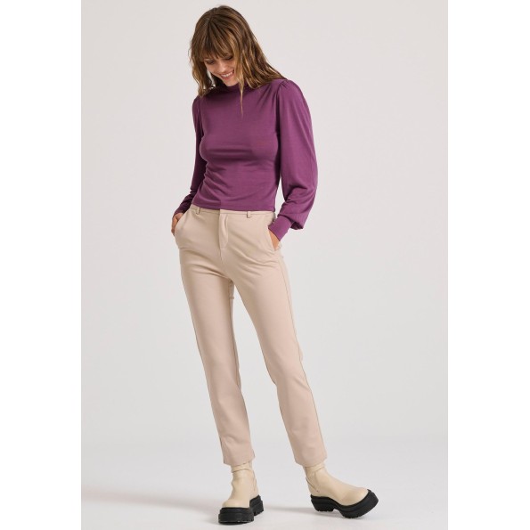 Γυναικείο tailored παντελόνι FUNKY BUDDHA FBL010-122-02 μπεζ Γυναικεία