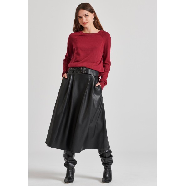 Γυναικεία πλεκτή μπλούζα FUNKY BUDDHA FBL010-100-09 κόκκινη Γυναικεία