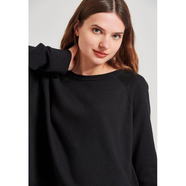 Γυναικεία πλεκτή μπλούζα FUNKY BUDDHA FBL010-100-09 μαύρη Γυναικεία