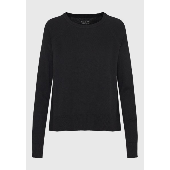 Γυναικεία πλεκτή μπλούζα FUNKY BUDDHA FBL010-100-09 μαύρη Γυναικεία