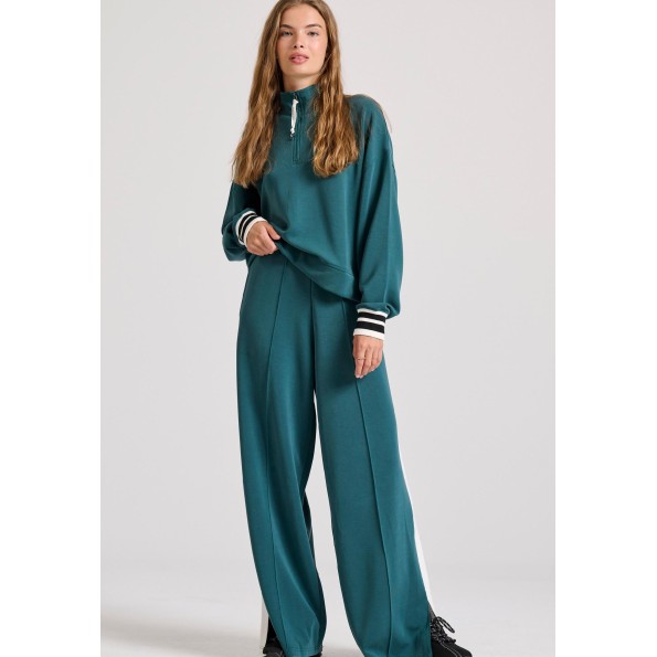 Γυναικείο παντελόνι φόρμας FUNKY BUDDHA FBL010-103-02 πετρόλ Γυναικεία