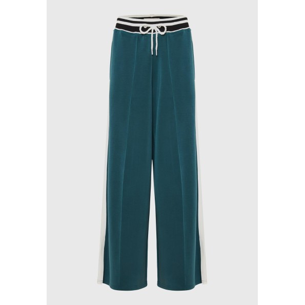 Γυναικείο παντελόνι φόρμας FUNKY BUDDHA FBL010-103-02 πετρόλ Γυναικεία