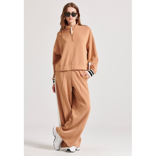 Γυναικείο παντελόνι φόρμας FUNKY BUDDHA FBL010-103-02 μπεζ Γυναικεία