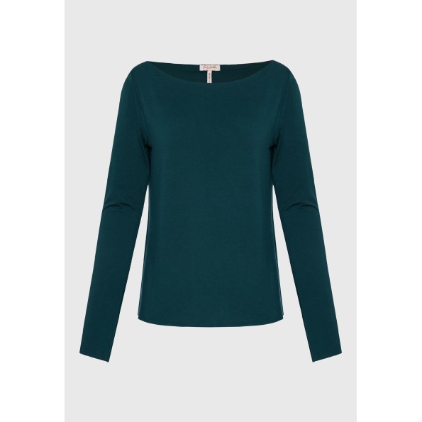 Γυναικεία μπλούζα FUNKY BUDDHA FBL010-103-07 πετρόλ Γυναικεία
