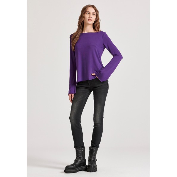 Γυναικεία μπλούζα FUNKY BUDDHA FBL010-103-07 μοβ Γυναικεία