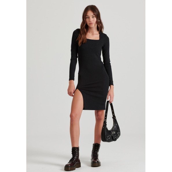Γυναικείο mini φόρεμα FUNKY BUDDHA FBL010-110-13 μαύρο Γυναικεία