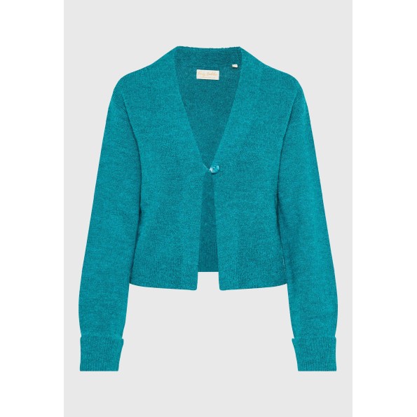 Γυναικεία πλεκτή ζακέτα FUNKY BUDDHA FBL010-118-09 πράσινη Γυναικεία