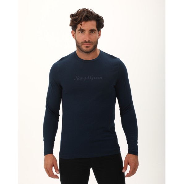 Ανδρική μπλούζα NAVY & GREEN πετρόλ