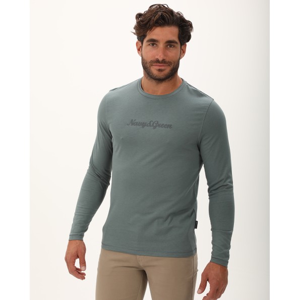 Ανδρική μπλούζα NAVY & GREEN πράσινη Ανδρικά