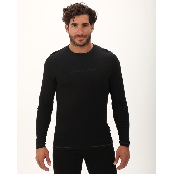 Ανδρική μπλούζα NAVY & GREEN μαύρη