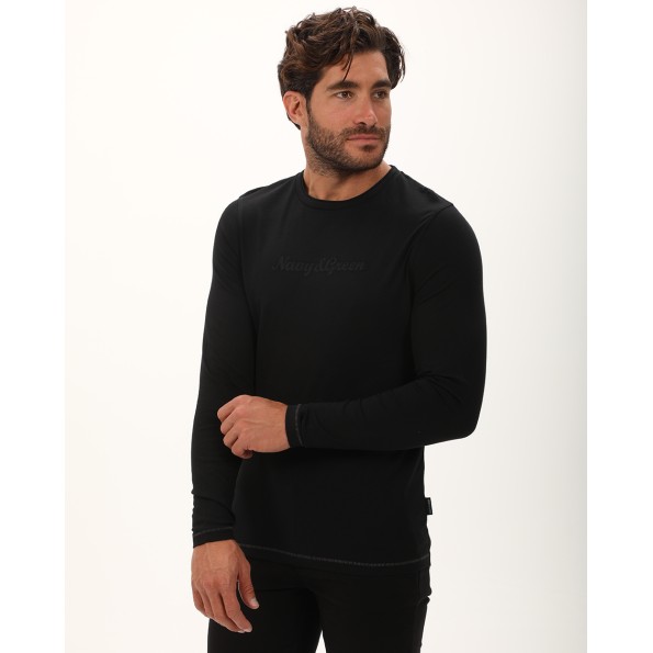 Ανδρική μπλούζα NAVY & GREEN μαύρη Ανδρικά