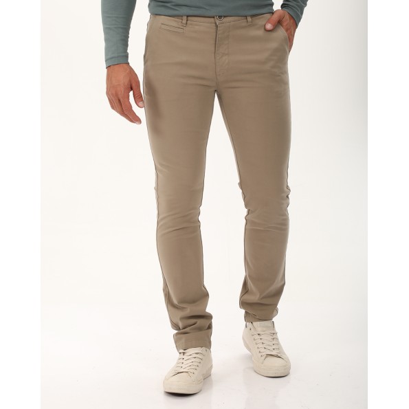 Ανδρικό chino παντελόνι NAVY & GREEN modern fit μπεζ