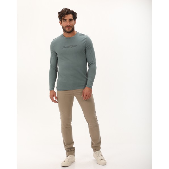 Ανδρικό chino παντελόνι NAVY & GREEN modern fit μπεζ Ανδρικά