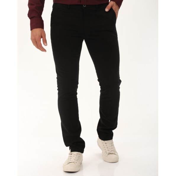 Ανδρικό chino παντελόνι NAVY & GREEN modern fit μαύρο