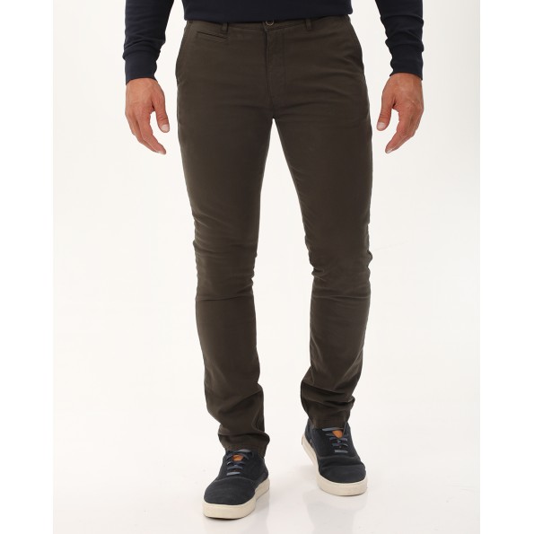 Ανδρικό chino παντελόνι NAVY & GREEN modern fit σκούρο πράσινο
