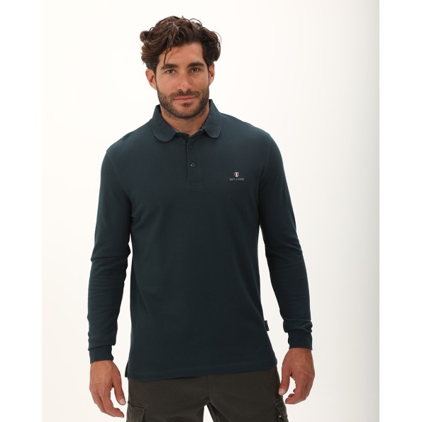 Ανδρική polo μπλούζα NAVY & GREEN πράσινη